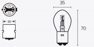 Ampoule B35 12V 35/35W boîte de 10 Tecnium | Scooter PEUGEOT