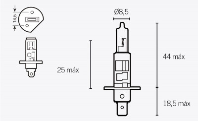 Ampoule H1 12V 55W Vparts | Maxiscooter, Moto DUCATI, PEUGEOT, PIAGGIO, APRILIA, GILERA