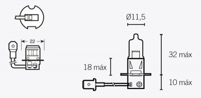Ampoule H3 12V 55W Vparts | Maxiscooter KYMCO, PIAGGIO, APRILIA, MALAGUTI