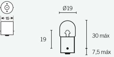 Ampoule R5 12V 5W boîte de 10 Tecnium | Maxiscooter