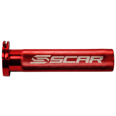 Barillet de gaz alu rouge avec roulement Scar | KAWASAKI, SUZUKI, YAMAHA