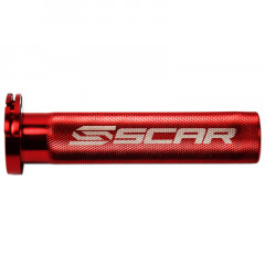Barillet de gaz alu rouge avec roulement Scar | KAWASAKI, SUZUKI, YAMAHA