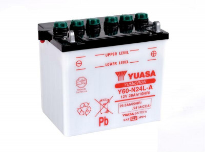 Batterie conventionnelle sans pack acide Y60-N24L-A Yuasa | Moto, Motoneige