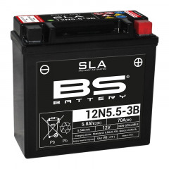 Batterie SLA sans entretien activé usine 12N5.5-3B BS BATTERY | KAWASAKI, YAMAHA, APRILIA, GILERA