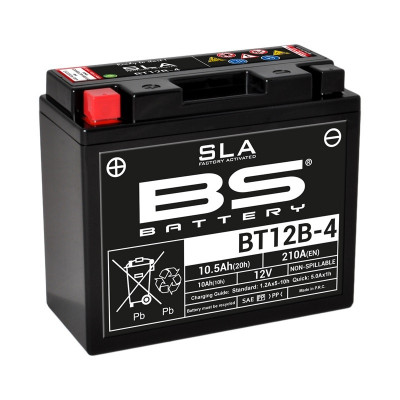 Batterie SLA sans entretien activée usine BT12B-4 BS BATTERY | Moto, Maxiscooter