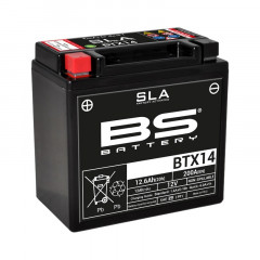 Batterie SLA sans entretien activée usine BTX14 BS BATTERY | Moto, Maxiscooter, Quad, Motocross