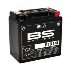 Batterie SLA sans entretien activée usine BTX14L BS BATTERY | HARLEY DAVIDSON, BUELL, ROYAL ENFIELD