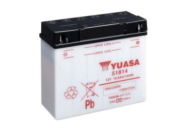 Batterie conventionnelle sans pack acide 51814 Yuasa | Moto BMW, KAWASAKI, LAVERDA