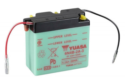 Batterie conventionnelle sans pack acide 6N4B-2A-3 Yuasa | STRADA SPORT 125, DR 500, RD MX 80