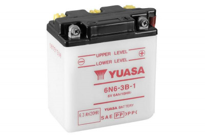 Batterie conventionnelle sans pack acide 6N6-3B-1 Yuasa | YAMAHA XT 250, YAMAHA XT 500