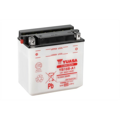 Batterie conventionnelle sans pack acide YB16BA-1 Yuasa | Moto HARLEY DAVIDSON, SUZUKI, CAGIVA