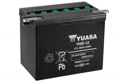 Batterie conventionnelle sans pack acide YHD-12 Yuasa | Moto HARLEY DAVIDSON