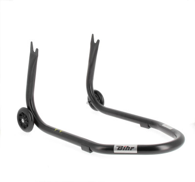 Béquille arrière marque Bihr Home Track fixe supports en ''V'' couleur noir mat roues couleur noir