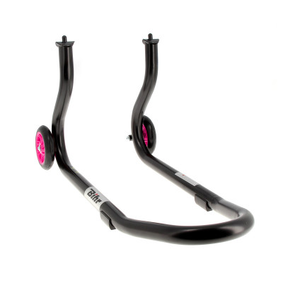 Béquille avant marque Bihr Home Track fixe couleur noir mat roues rose