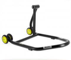 Béquille monobras droite marque Bihr Home Track couleur noir mat roues jaune