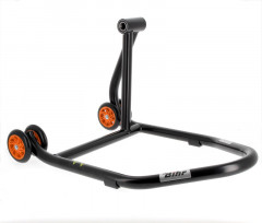 Béquille monobras droite marque Bihr Home Track couleur noir mat roues orange