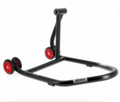 Béquille monobras droite marque Bihr Home Track couleur noir mat roues rouge