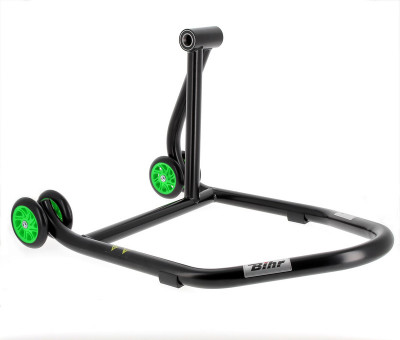 Béquille monobras droite marque Bihr Home Track couleur noir mat roues vert