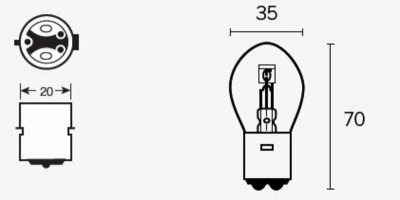 Ampoules S1 12V25/25W boite de 10 Tecnium