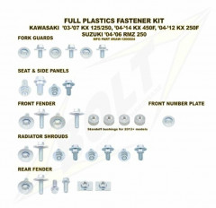 Kit vis plastiques complet BOLT | KX 125, KX 250, KXF 250, KXF 450, RMZ 250