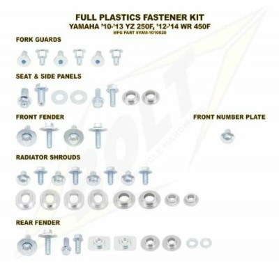 Kit vis plastiques complet BOLT | YAMAHA WRF 450, YAMAHA YZ 250