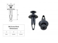 BOLT RIVET PLAST. M6 SACHET DE 10