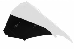 Cache boite à air gauche Racetech blanc/noir