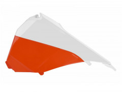 Cache boîte à air blanc/orange Polisport | SX 125, 250, SX F 250, 350, 450