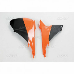 Cache boite à air noir/orange paire Ufo | SX 125, 250, SX F 250, 350, 450