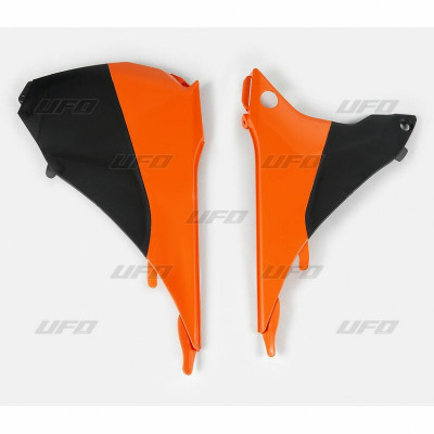 Caches boîte à air orange/noir paire Ufo | Motocross KTM