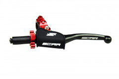 Levier repliable et cocotte universel noir avec molette rouge Scar