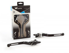 Paire de leviers taillé masse noir visserie alu et adaptateurs Vparts | YAMAHA
