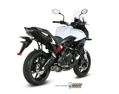Ligne complète Oval inox avec casquette carbone Mivv | KAWASAKI KLE VERSYS 650
