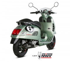 Ligne complète inox Delta Race silencieux noir brossé/carbone Mivv | PIAGGIO, VESPA