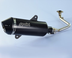 Ligne complète inox silencieux alu noir POLINI | CRUISYM I 4T ABS E4 125