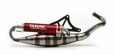 Echappement complet silencieux alu rouge série R YASUNI | Scooter PIAGGIO, GILERA