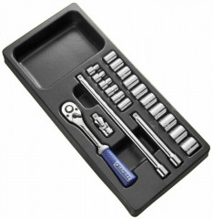 Module d'outils marque Expert douilles et cliquet 3/8'' - plateau plastique 7 à 22mm