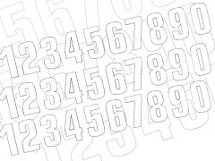 Numéro de course 0 blanc 13x7cm qualité standard x3 Blackbird