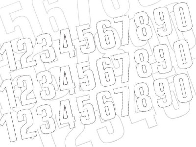 Numéro de course 7 blanc 16x7,5cm qualité standard x3 Blackbird