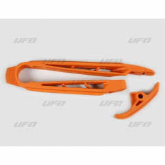 Kit patin de bras oscillant + patin de chaîne inférieur orange UFO | Motocross KTM