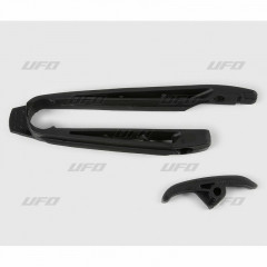 Kit patin de bras oscillant + patin de chaîne inférieur noir UFO | Motocross KTM
