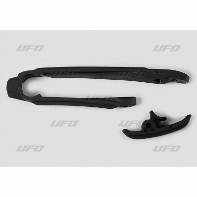 Kit patin de bras oscillant + patin de chaîne inférieur noir UFO | Motocross KTM