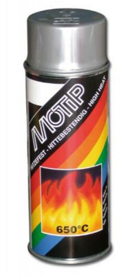 Peinture spray haute température argent 400ml Motip