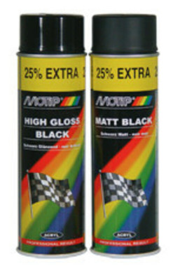Peinture spray noir satiné 500ml Motip