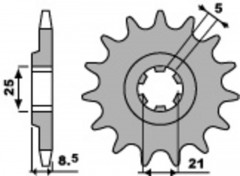 Pignon 13 dents standard 725 - 520 Pbr | WMX 250, CR 250, 360, WR 250, 360, WRK 240, KX 250, 500