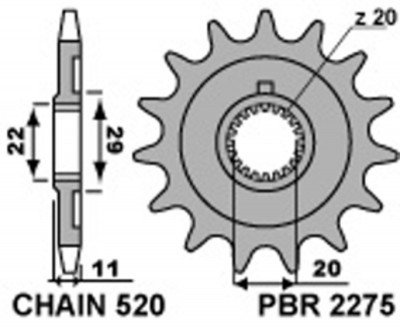 Pignon 13 dents standard 2275 - 520 Pbr | Moto, Motocross SHERCO HRD