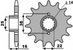 Pignon 14 dents standard 490 - 520 Pbr | Moto DUCATI