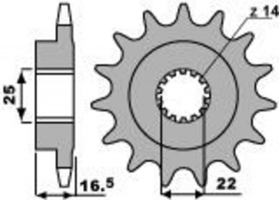 Pignon 15 dents standard 2114 - 525 Pbr | Moto DUCATI