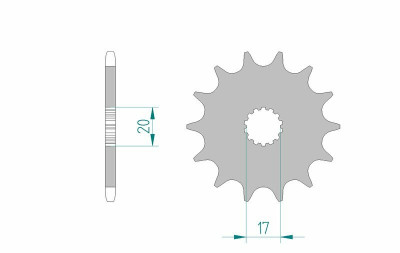 Pignon 10 dents type 21203 pas 520 standard Afam | YAMAHA, GAS GAS, MUZ, SCORPA
