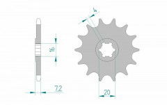 Pignon 10 dents acier standard 22104 - 520 Afam | KAWASAKI KFX 80